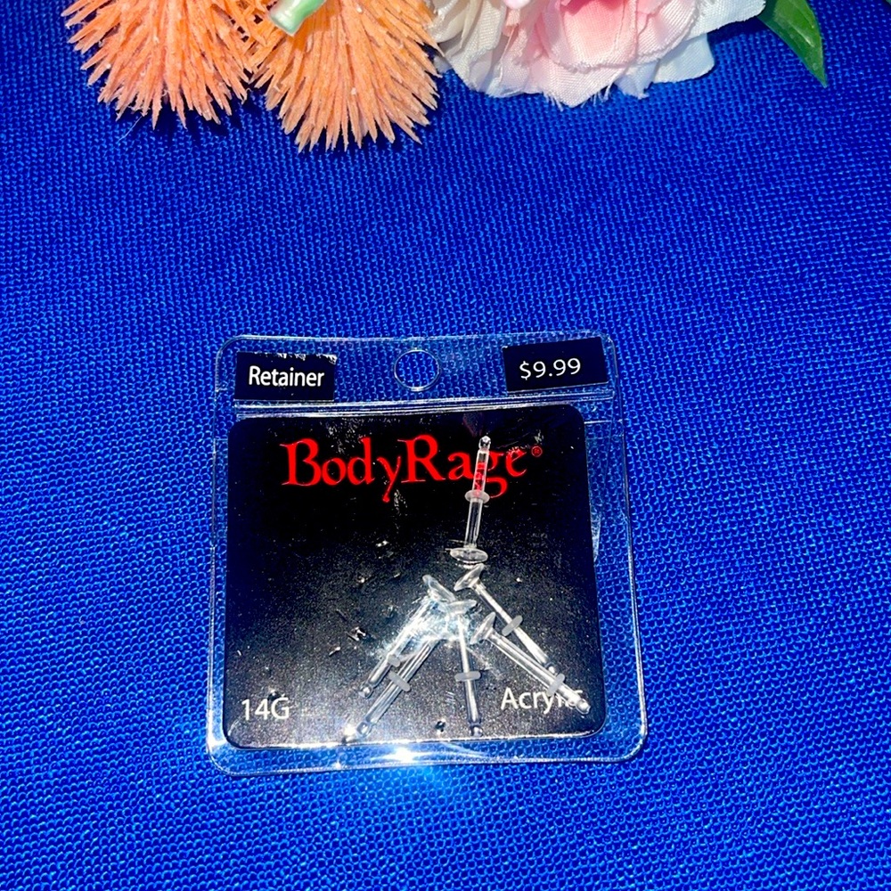 Body Rage body piercing acrylic retainer retainers 14g 6 pc New